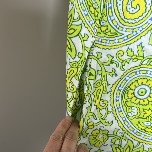 J Crew x SZ Blockprints Square Neck Puff Sleeve Mini Dress Green Sz M NEW BQ857 - Picture 8 of 16